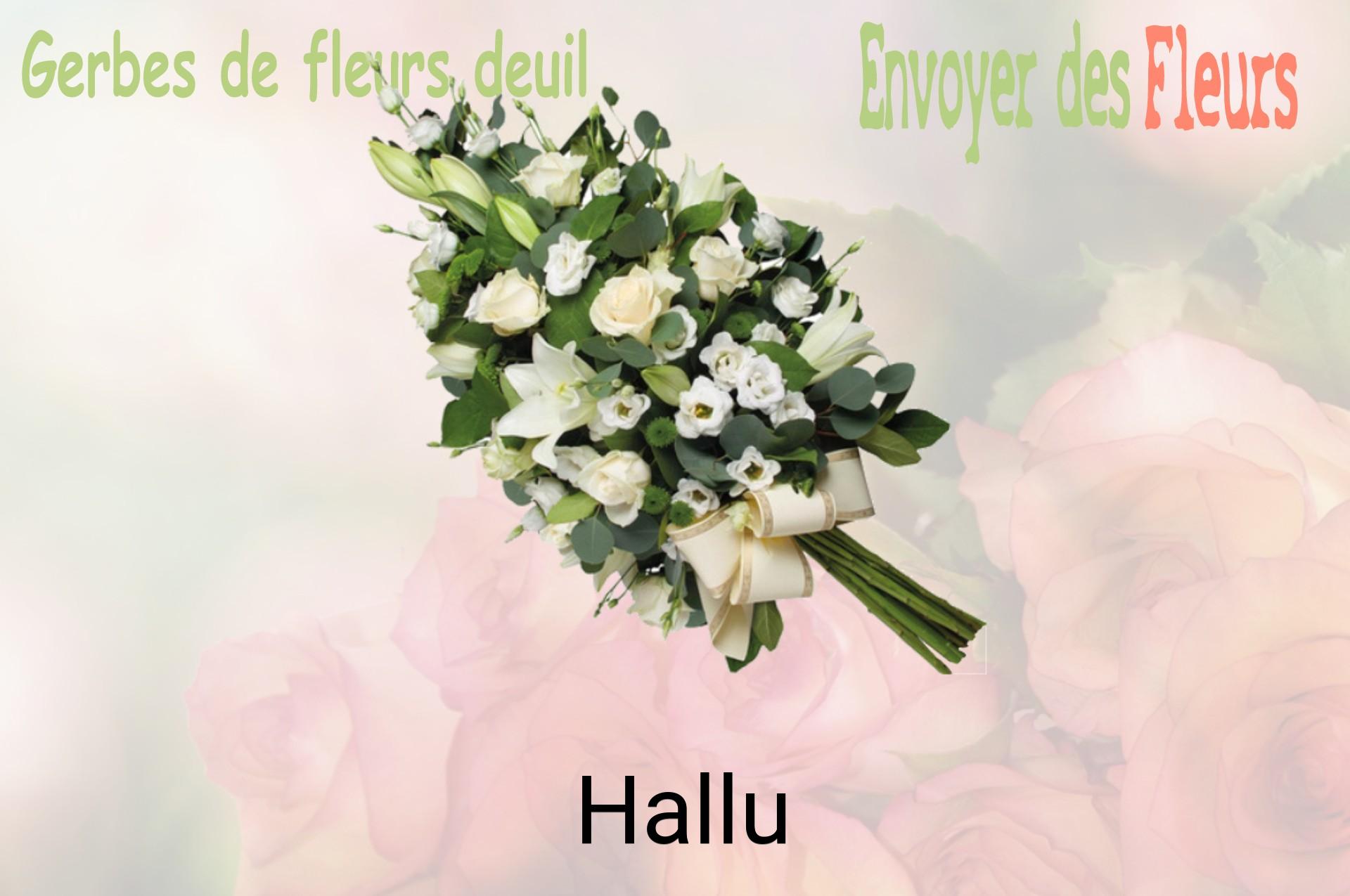 Gerbe de fleurs de deuil livrée à Hallu